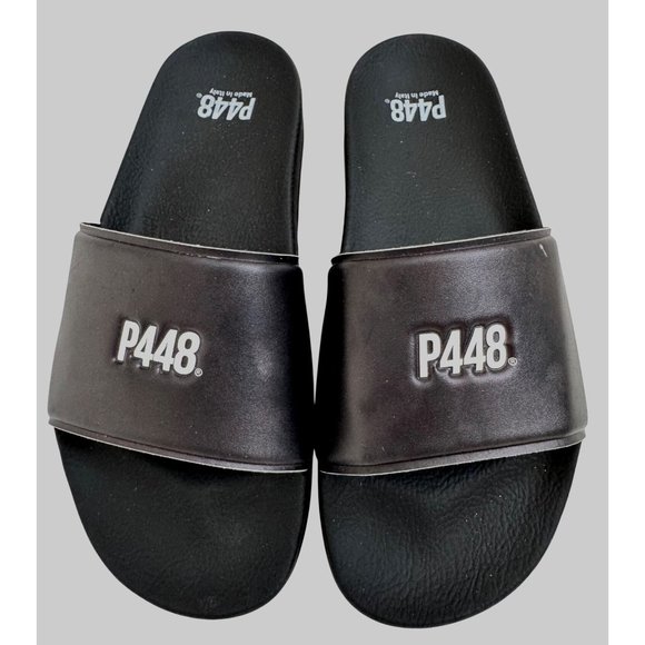 P448 Slides Water Resistant Size US 7/ EU 40 Black Sandals NWOB Unisex - Picture 2 of 8
